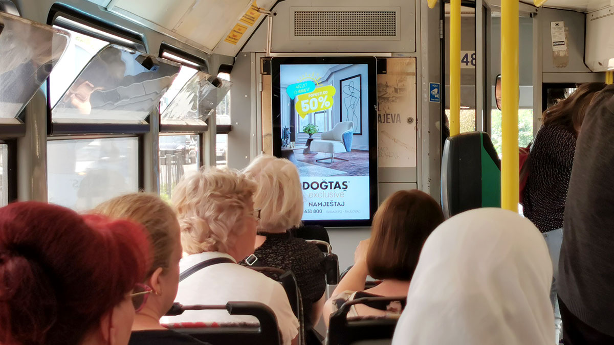 Bus indoor advertising dogtas dubai